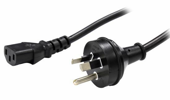 GPO (AS3112) 10A 'Round Earth' plug - IEC C13 10A socket, Black lead