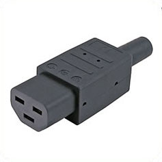 IEC C21 16A 'High Temp' (155degC) socket - Black