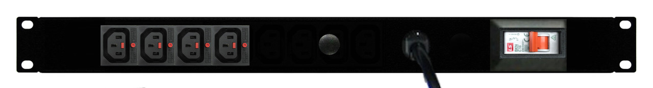 PDU: 4x Outlets | IEC-Lock C13 | 19'' 1RU Horizontal | Cable