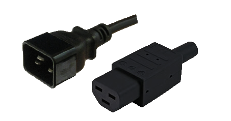 Second image of Custom: IEC C20 16A plug - IEC C21 16A '155degC' [fitted] socket, Black lead